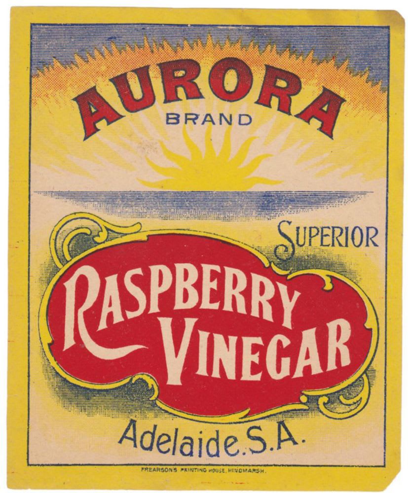 Aurora Brand Raspberry Vinegar Adelaide Label