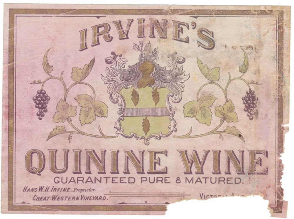 Irvine's Quinine Wine Label