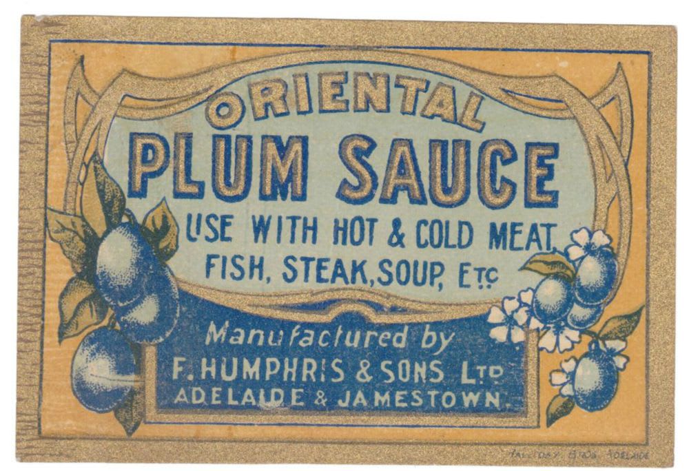 Humphris Adelaide Oriental Plum Sauce Label