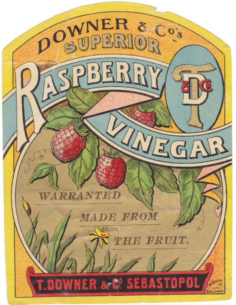 Downer Sebastopol Raspberry Vinegar Label