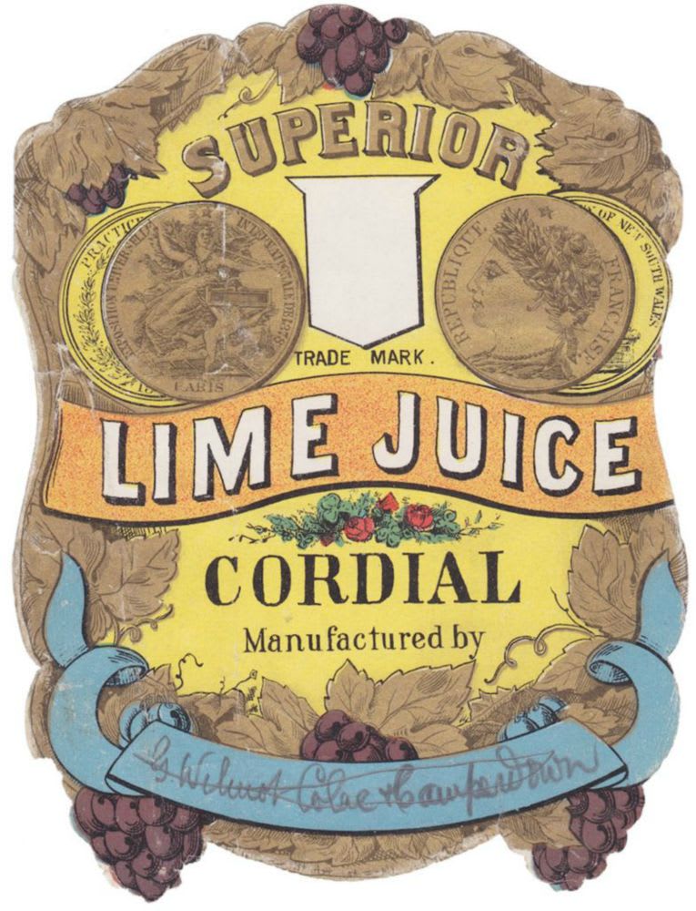 Wilmor Colac Camperdown Lime Juice Cordial Label