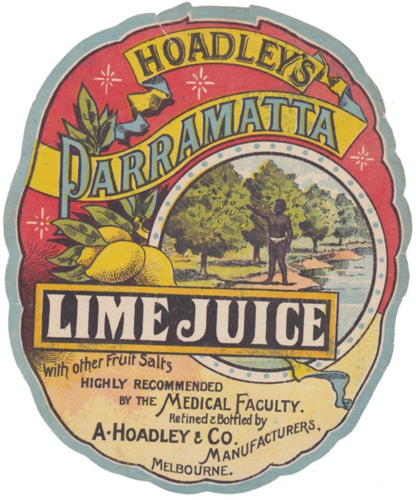 Parramatta Lime Juice Hoadley Melbourne Label