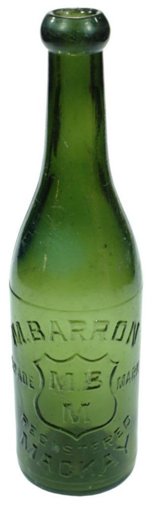 Barron Mackay Green Blob top Soda Bottle