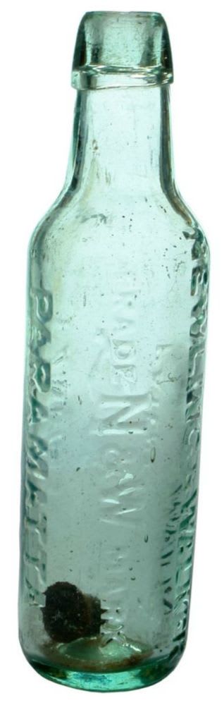 Newling Walker Parramatta Lamont Soda Bottle