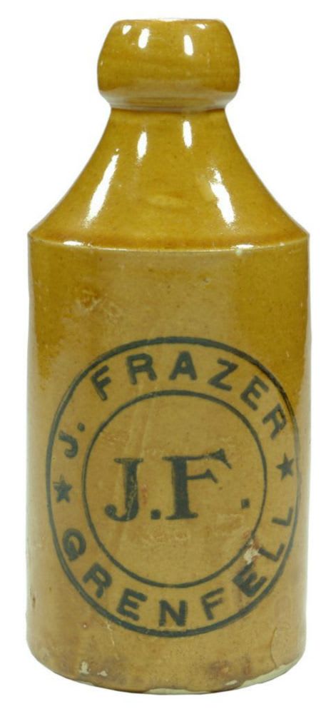 Frazer Grenfell Stoneware Tan Ginger Beer Bottle