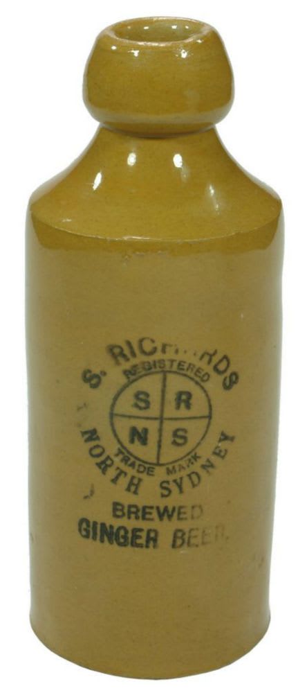 Richards North Sydney Stoneware Ginger Beer Bottle