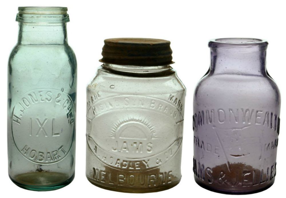 Collection Antique Fruit Preserving Preserves Jars