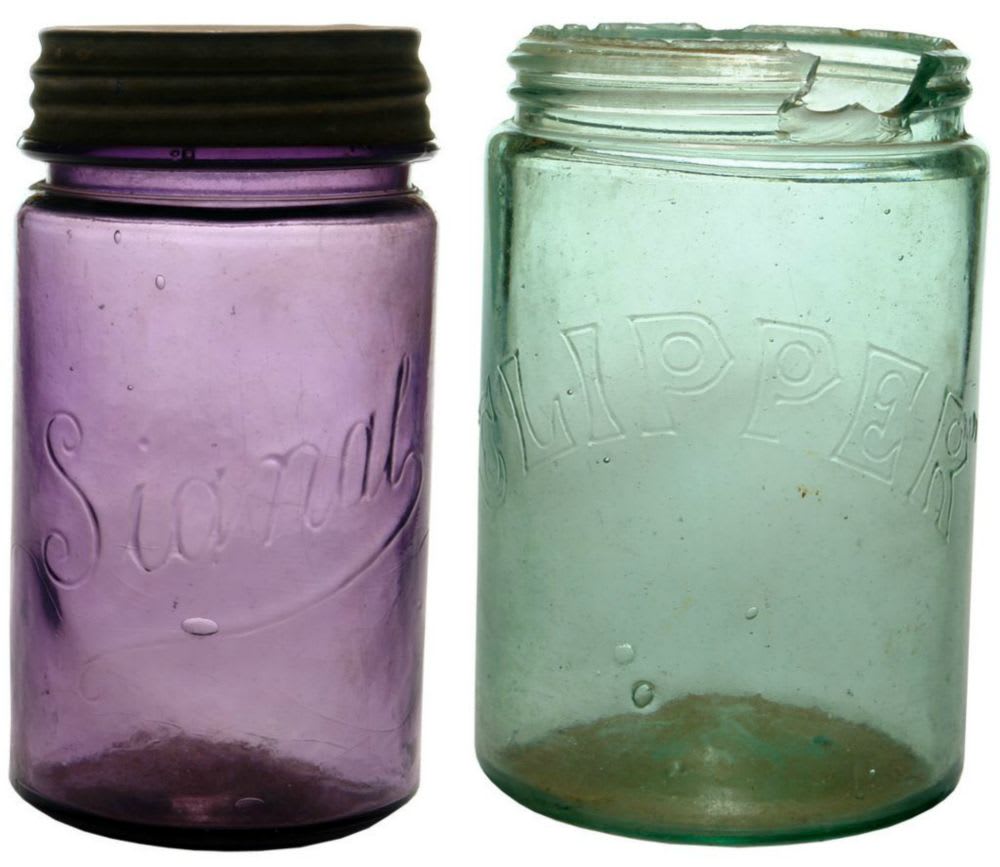 Collection Antique Fruit Preserving Preserves Jars