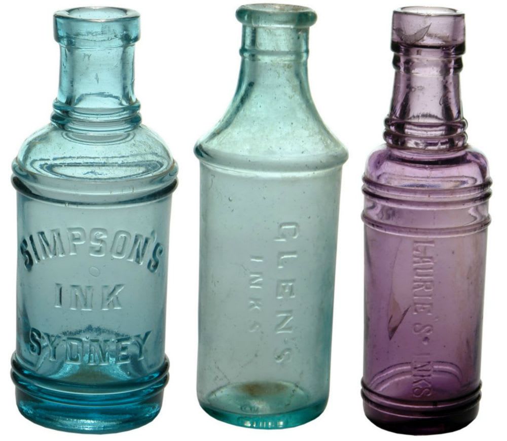 Collection Antique Ink Bottles