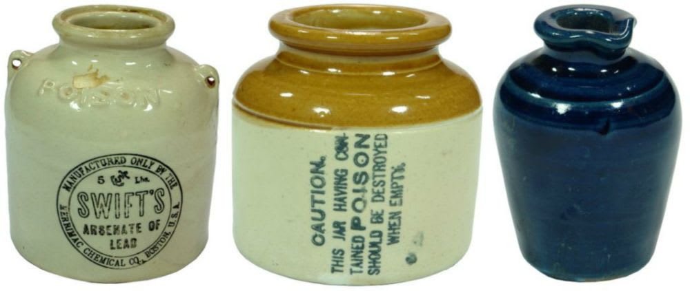 Collection Stoneware Poison Mercury Bottles