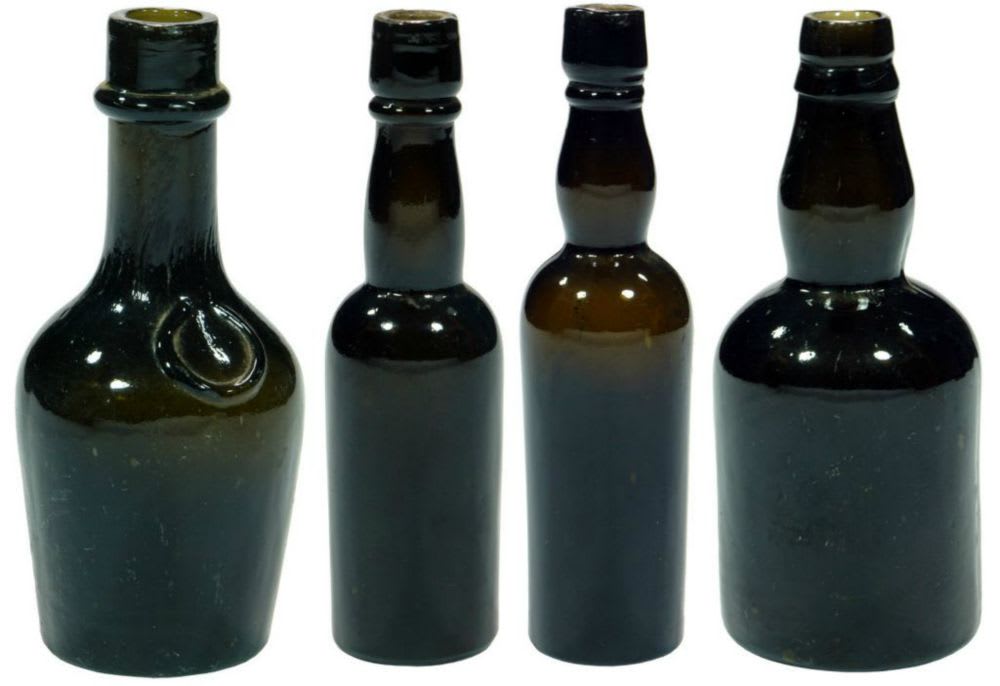 Collection Sample Black Glass Bottles