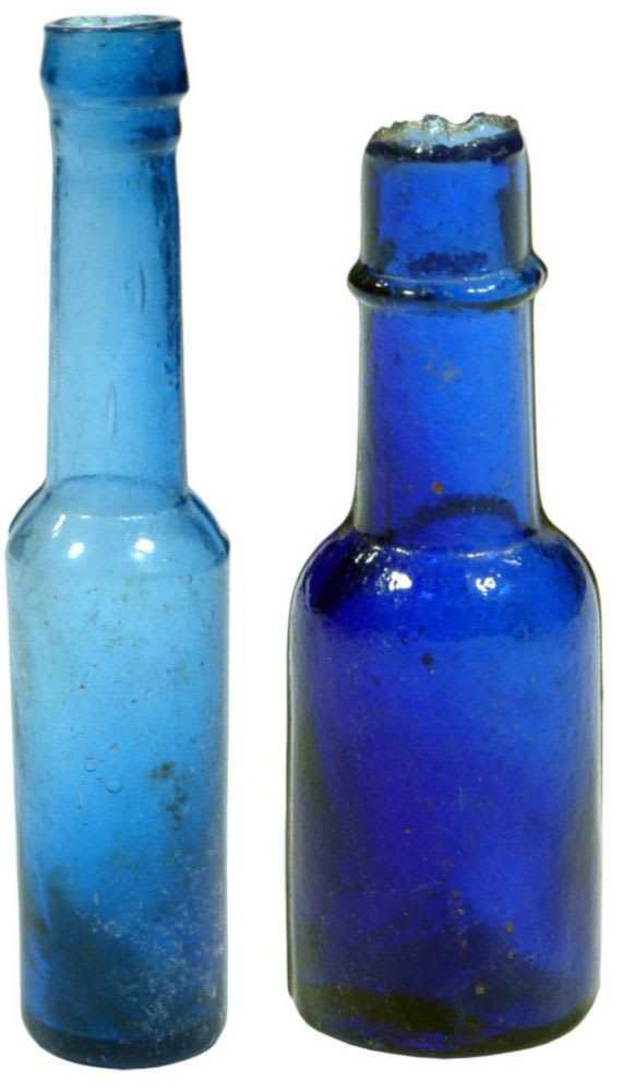 Collection Sample Cobalt Blue Castor Oil Bottles