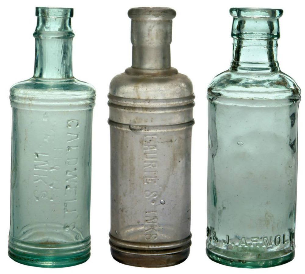 Collection Antique Ink Bottles