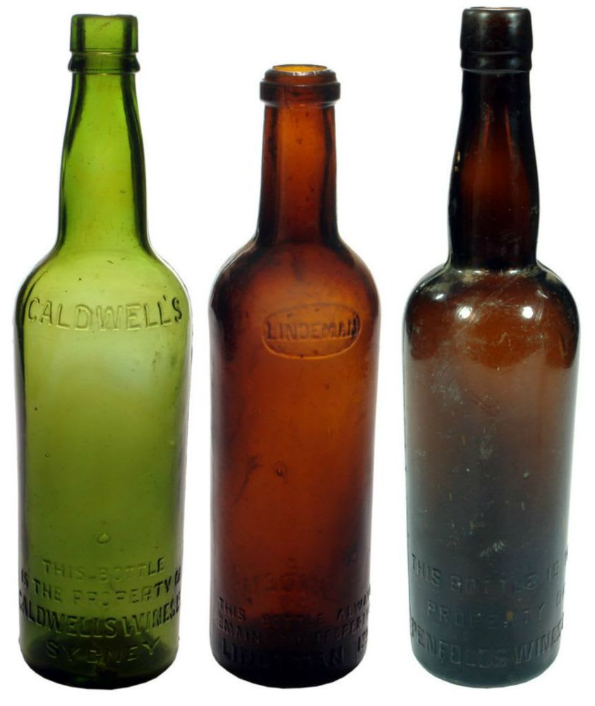 Collection Antique Australian Wine Bottles
