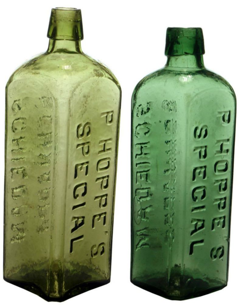 Hoppe's Special Schnapps Collection Antique Bottles