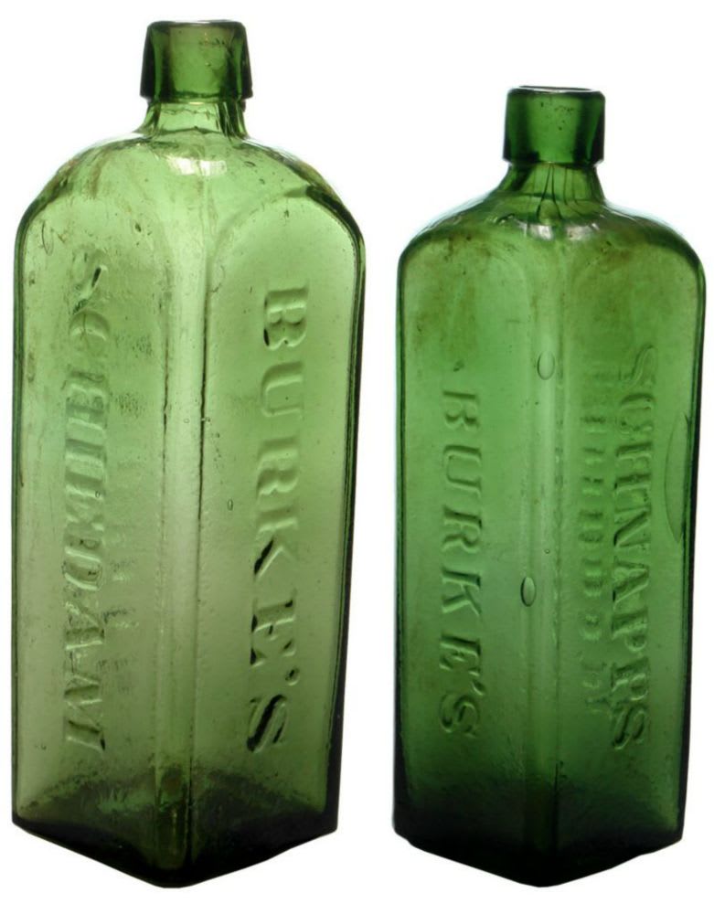 Collection Burkes Schnapps Antique Bottles