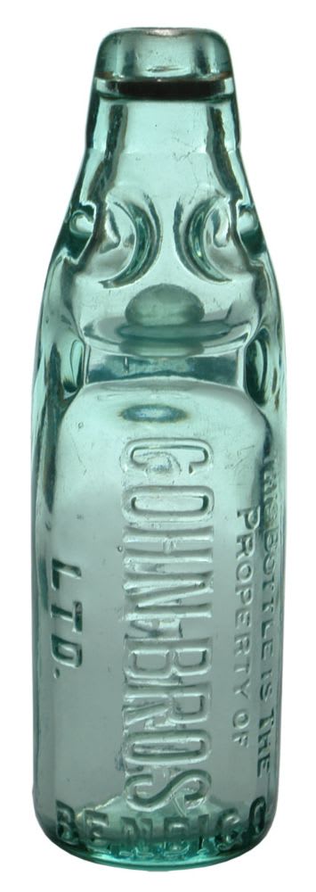 Cohn Bros Bendigo Soda Water Codd Bottle