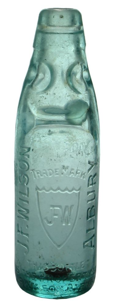 Wilson Albury Shield Soda Water Codd Bottle