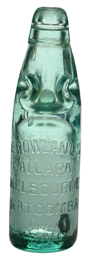 Rowlands Ballarat Melbourne Sydney Katoomba Codd Bottle