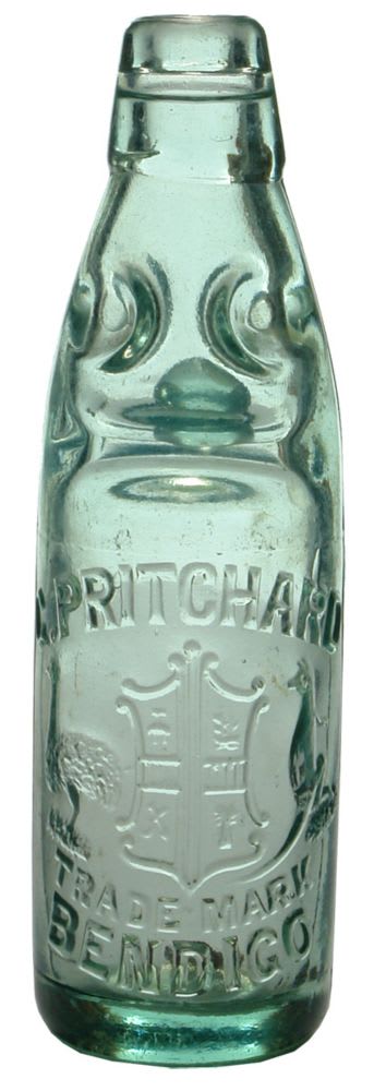 Pritchard Bendigo Coat of Arms Codd Bottle