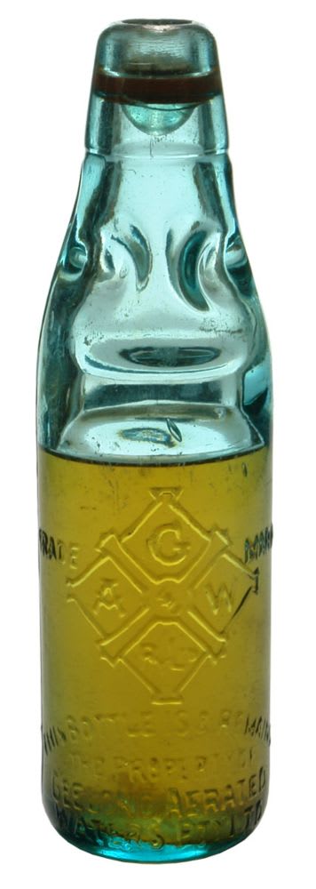 Geelong Aerated Waters Soda Water Codd Bottle