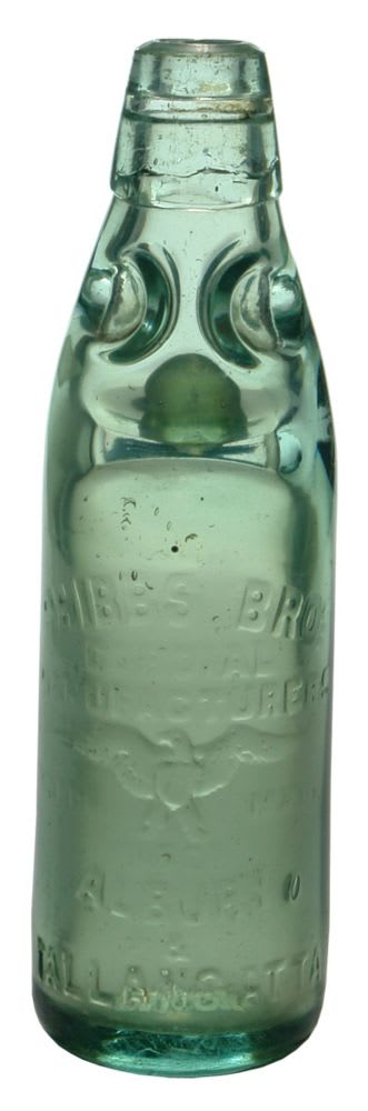 Phibbs Bros Albury Tallangatta Codd Bottle