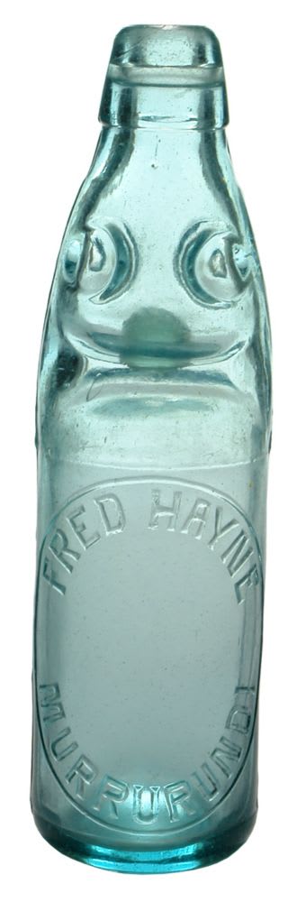 Fred Hayne Murrurundi Antique Codd Bottle