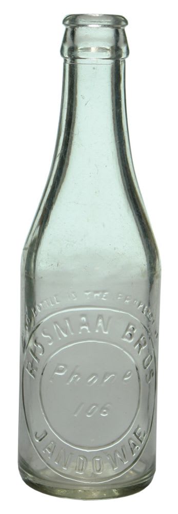 Rissman Jandowae Crown Seal Soft Drink Bottle