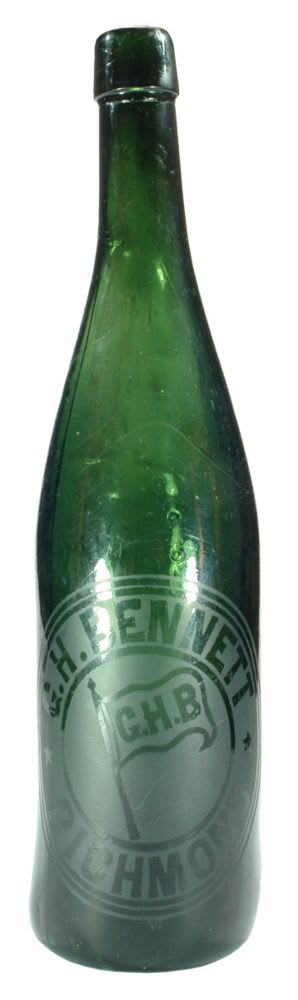 Bennett Richmond Acid Etched Beer Bottle