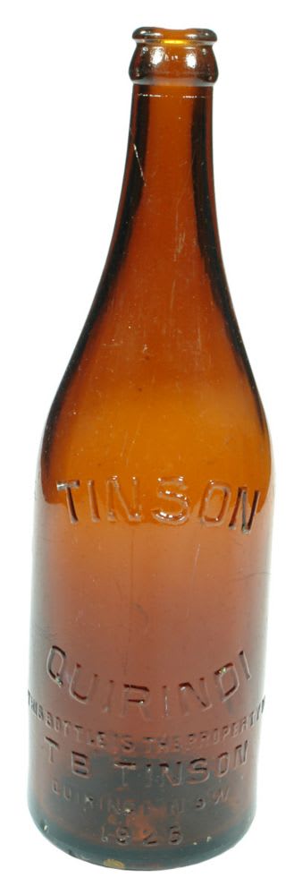 TInson Quirindi Amber Glass Beer Bottle