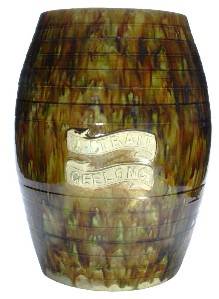 Trait Geelong Majolica Bendigo Pottery Barrel