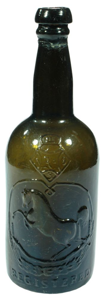 Black Horse Glass Registered Antique Bottle