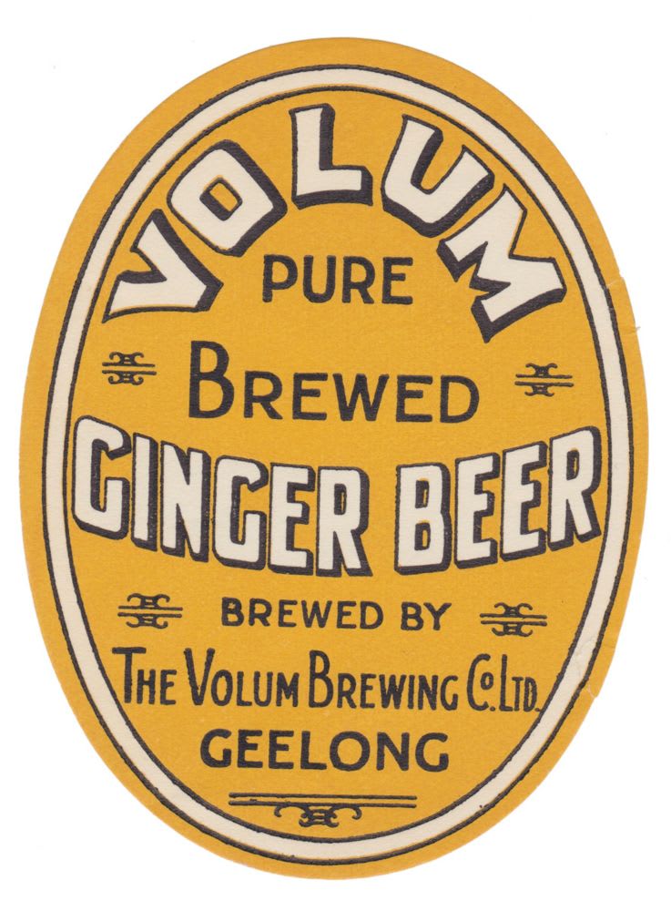 Volum Brewed Ginger Beer Geelong Label