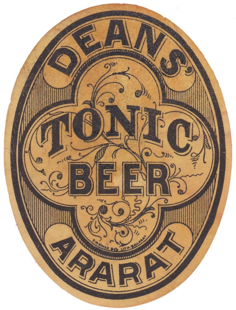 Deans Tonic Beer Ararat Antique Label