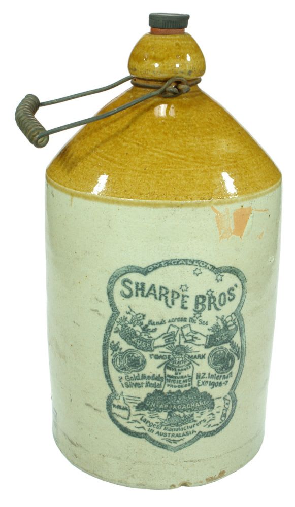Sharpe Bros Hands Across Sea Stoneware Demijohn