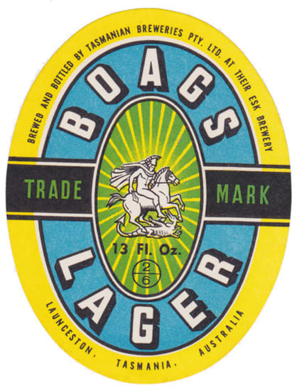 Boag's Lager Launceston Label