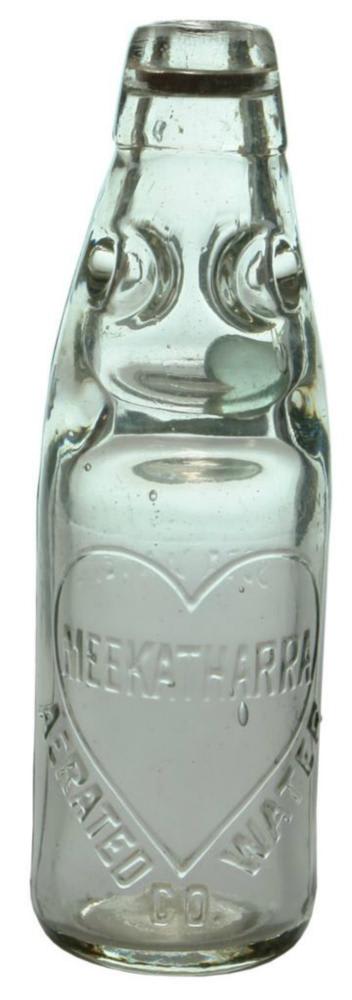 Meekatharra Aerated Water Love Heart Codd Bottle