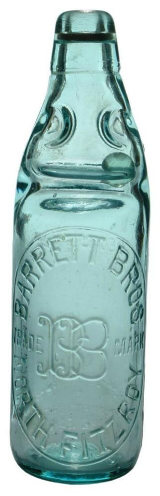 Barrett Bros North Fitzroy Antique Codd Bottle