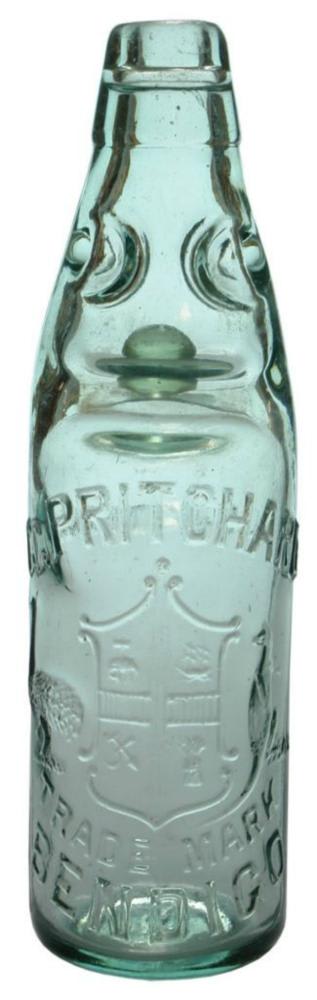Pritchard Bendigo Australian Lemonade Codd Bottle