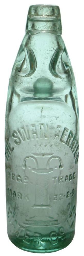 Swan Aerated Water Ship Fountain Codd Bottle