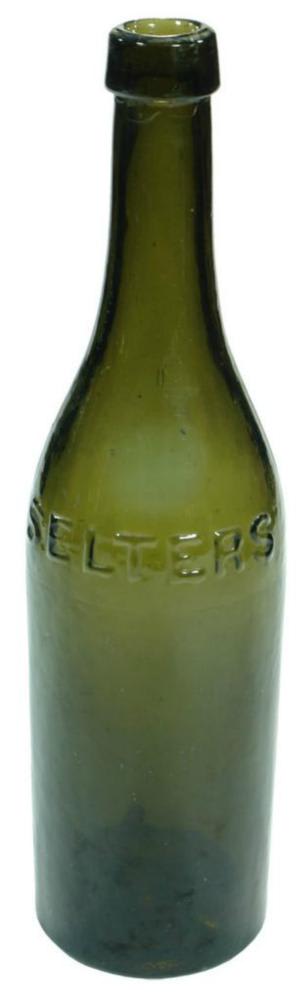 Selters Green Glass Cork Top Bottle