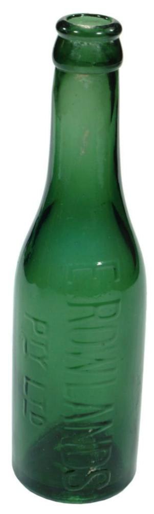 Rowlands Green Glass Crown Seal Bottle