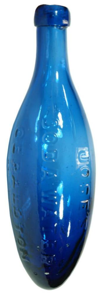 Jose's Soda Water Geraldton Cobalt Blue Bottle