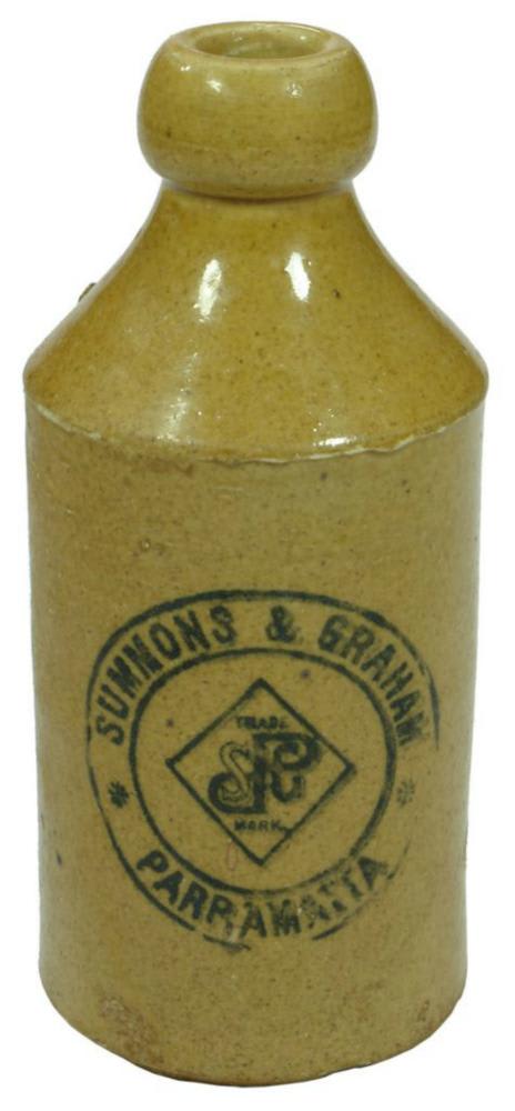 Summons Graham Parramatta Stoneware Ginger Beer Bottle