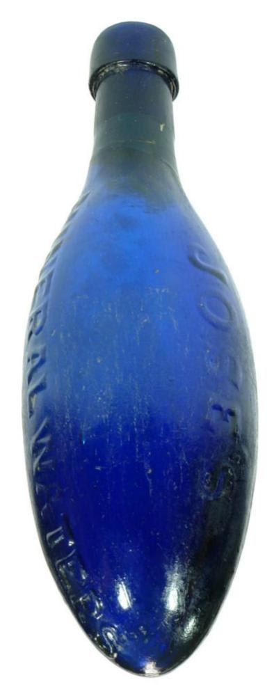 Jose's Mineral Waters Geraldton Cobalt Blue Torpedo Bottle