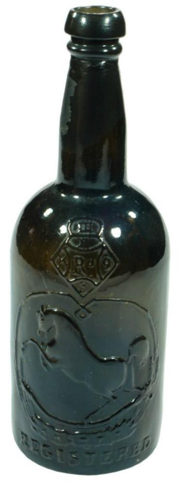 British Registration Diamond Black Horse Ale Bottle