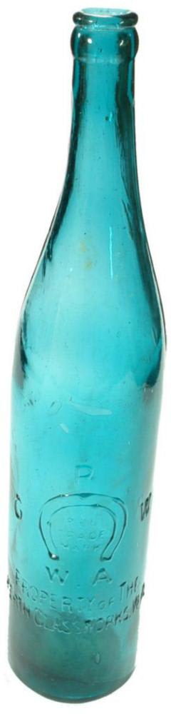 Teal Green Perth Glassworks Crown Seal Bottle