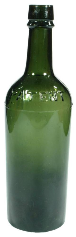 Patent Black Glass Antique Bottle