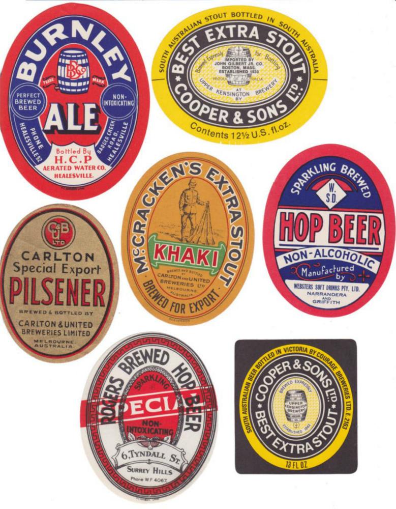 Collection Vintage Australian Beer Labels