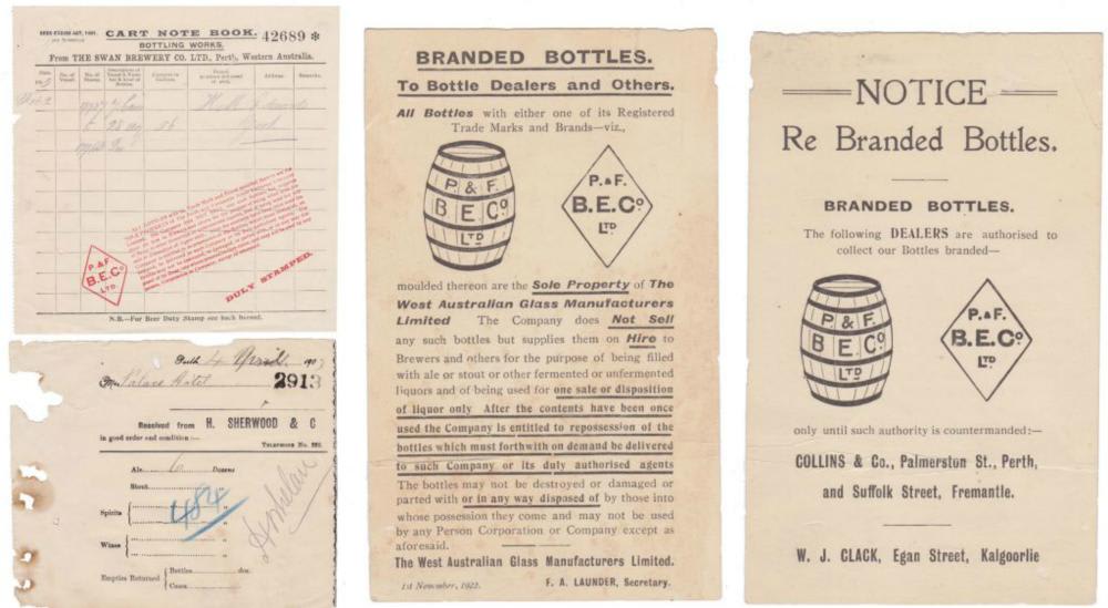Perth Fremantle Brewery Receipts trade Card